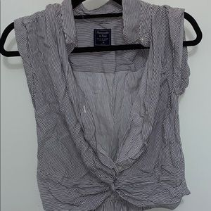 Grey and White striped Abercrombie Shirt
